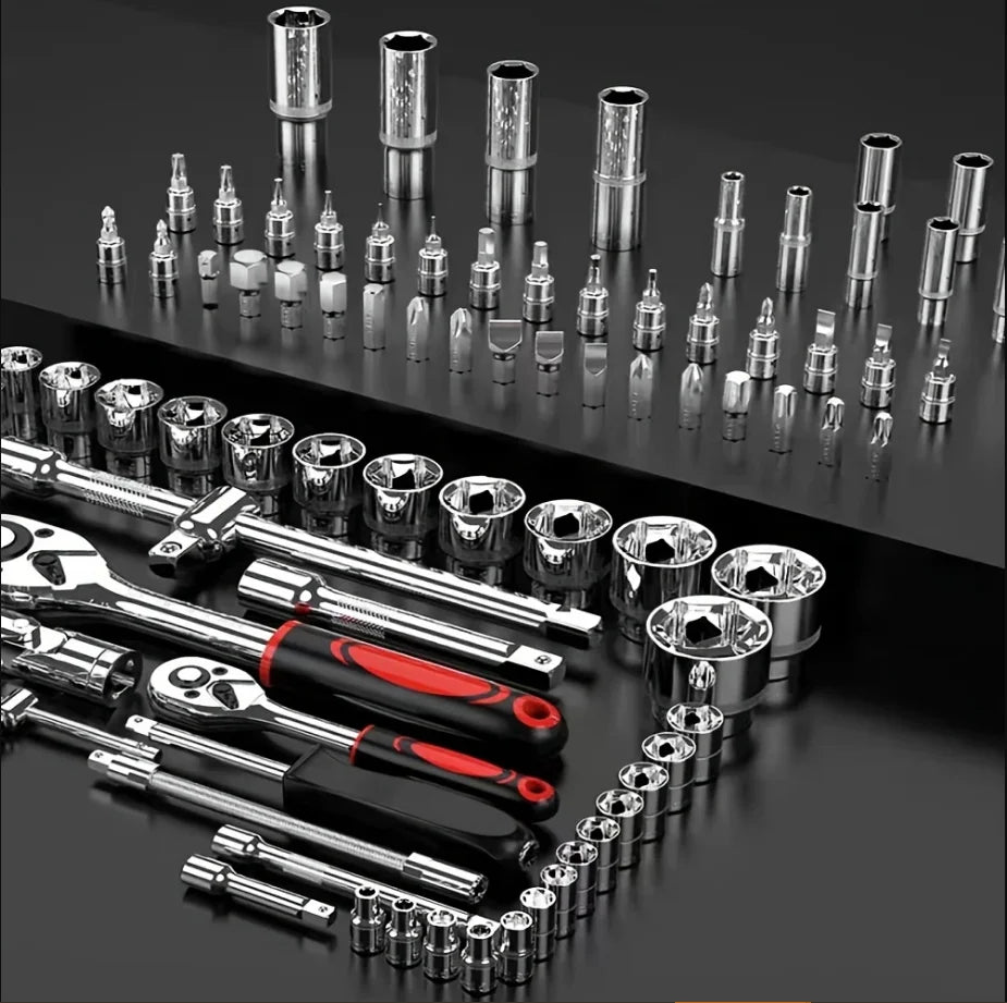 46/74/216pc Socket Wrench Set, Ratchet Wrench Tool Sets, Mechanical and Automotive Repair Combination Socket Ratchet Wrench Set