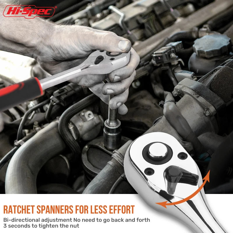 46/74/216pc Socket Wrench Set, Ratchet Wrench Tool Sets, Mechanical and Automotive Repair Combination Socket Ratchet Wrench Set